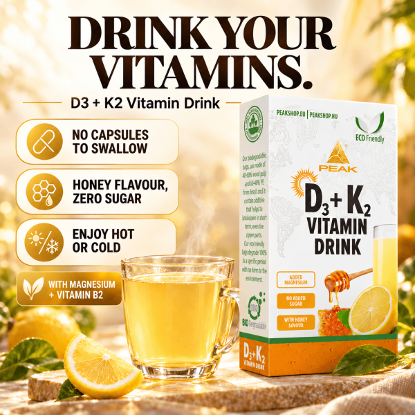 Peak D3 + K2 Vitamin Drink honey-lemonade tasted sugar free powder