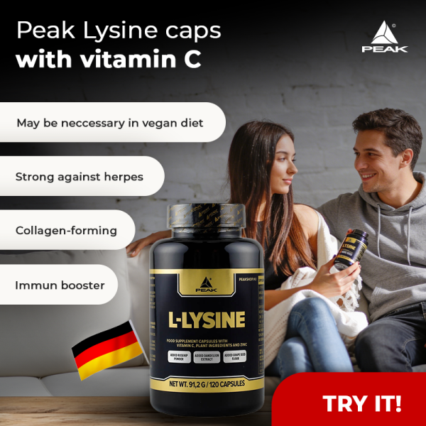 Peak Lysine capsule with vitamin C, herbals and zinc