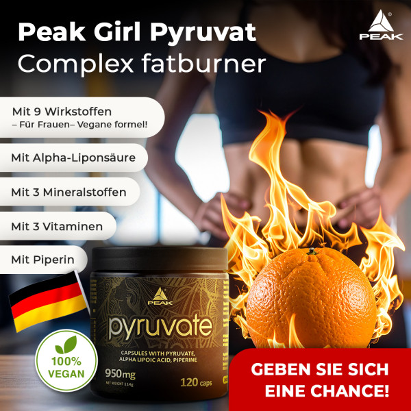 Peak Girl Pyruvat fat burner Vegan Formula!