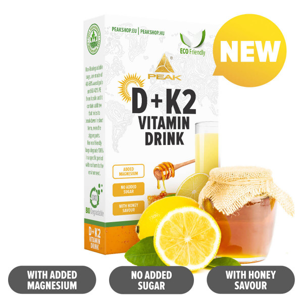 Peak D3 + K2 Vitamin Drink honey-lemonade tasted sugar free powder