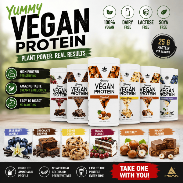 Peak Yummy Vegan Protein with Almond and Pumpkin Seed Protein